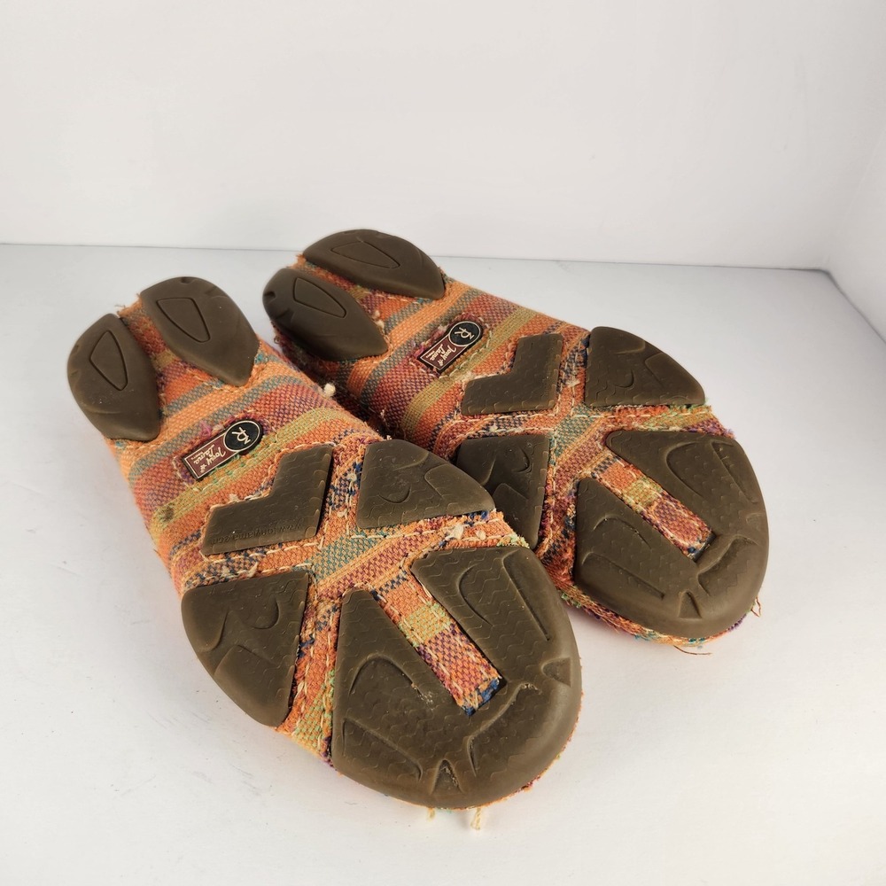 Tony Lama Women's Orange Striped Canvas Casual Flats Size 6.5-7 - Picture 5 of 5